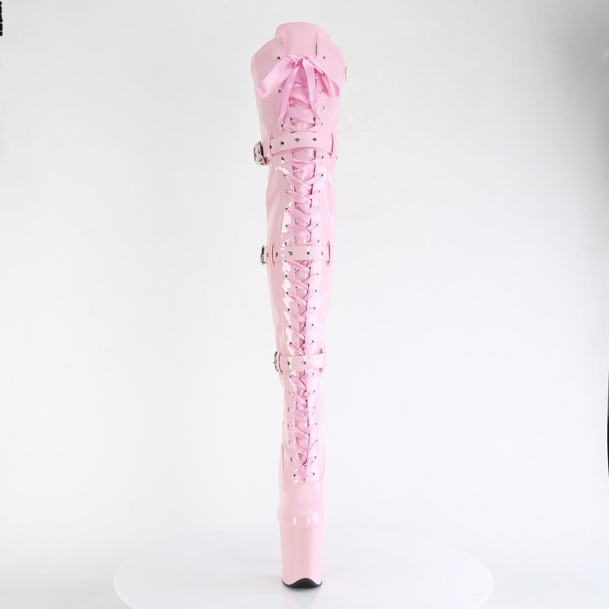 FLAMINGO-3028 Pleaser Fetish Baby Pink Thigh High Length Boots