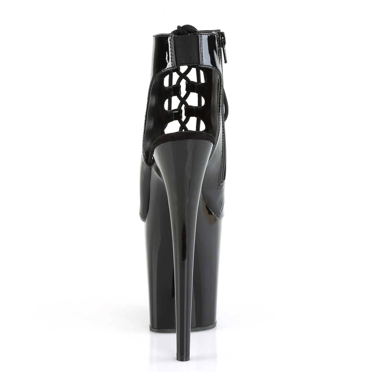 FLAMINGO-800-20 8" Heel Black Patent Pole Dancing Platforms-Pleaser- Sexy Shoes Fetish Footwear