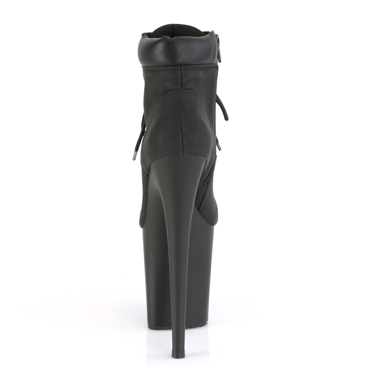 FLAMINGO-800TL-02 8" Heel Black Nubuck Pole Dancer Platforms-Pleaser- Sexy Shoes Fetish Footwear