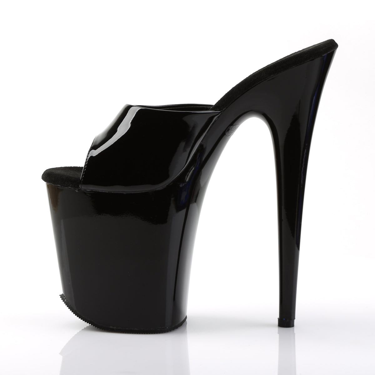 FLAMINGO-801 8 Inch Heel Black Patent Pole Dancing Platforms-Pleaser- Sexy Shoes Pole Dance Heels