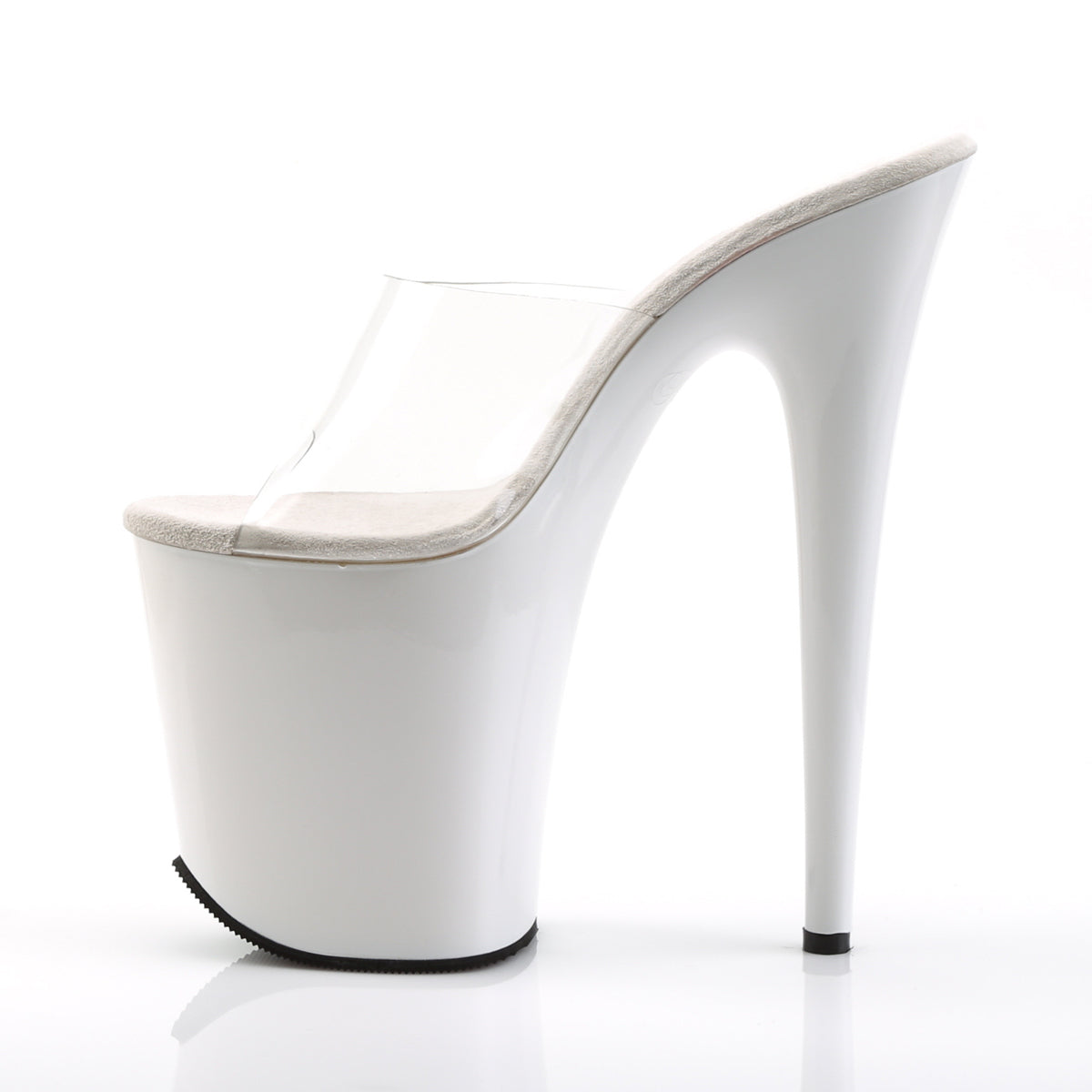 FLAMINGO-801 8" Heel Clear and White Pole Dancing Platforms-Pleaser- Sexy Shoes Pole Dance Heels