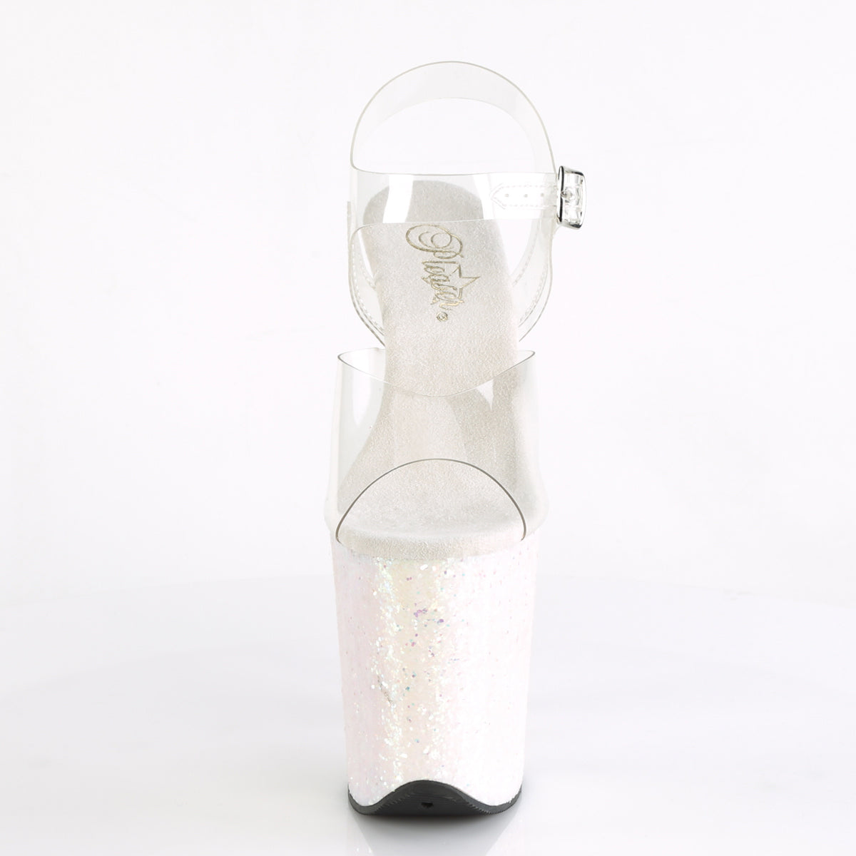 FLAMINGO-808LG Pleaser 8" Heel Clear Opal Glitter Sexy Shoes-Pleaser- Sexy Shoes Alternative Footwear