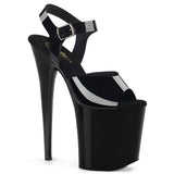 Black 8 Inch Pole Dance Platform Shoes -  Pleaser FLAMINGO-808N