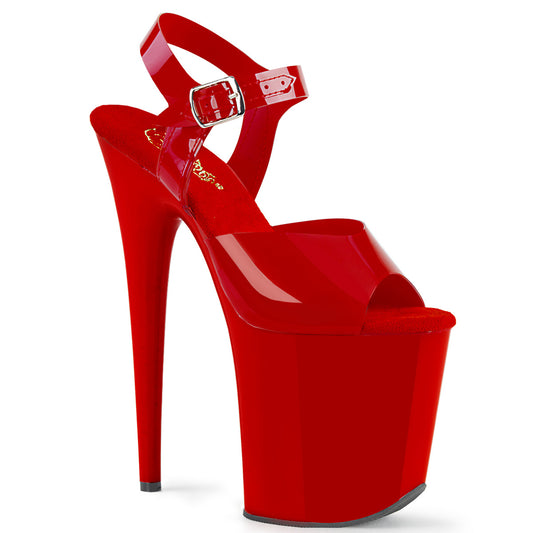 FLAMINGO-808N Pleaser 8 Inch Heel Red Pole Dancing Platforms-Pleaser- Sexy Shoes