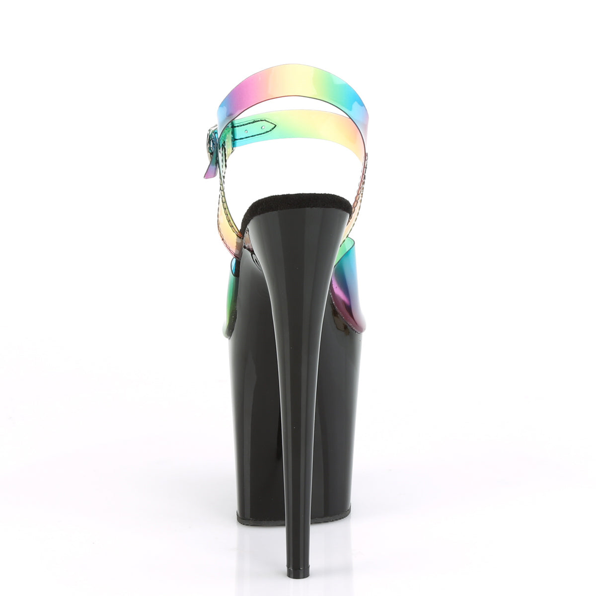 FLAMINGO-808RB Pleaser 8" Heel Rainbow Pole Dancer Platforms-Pleaser- Sexy Shoes Fetish Footwear