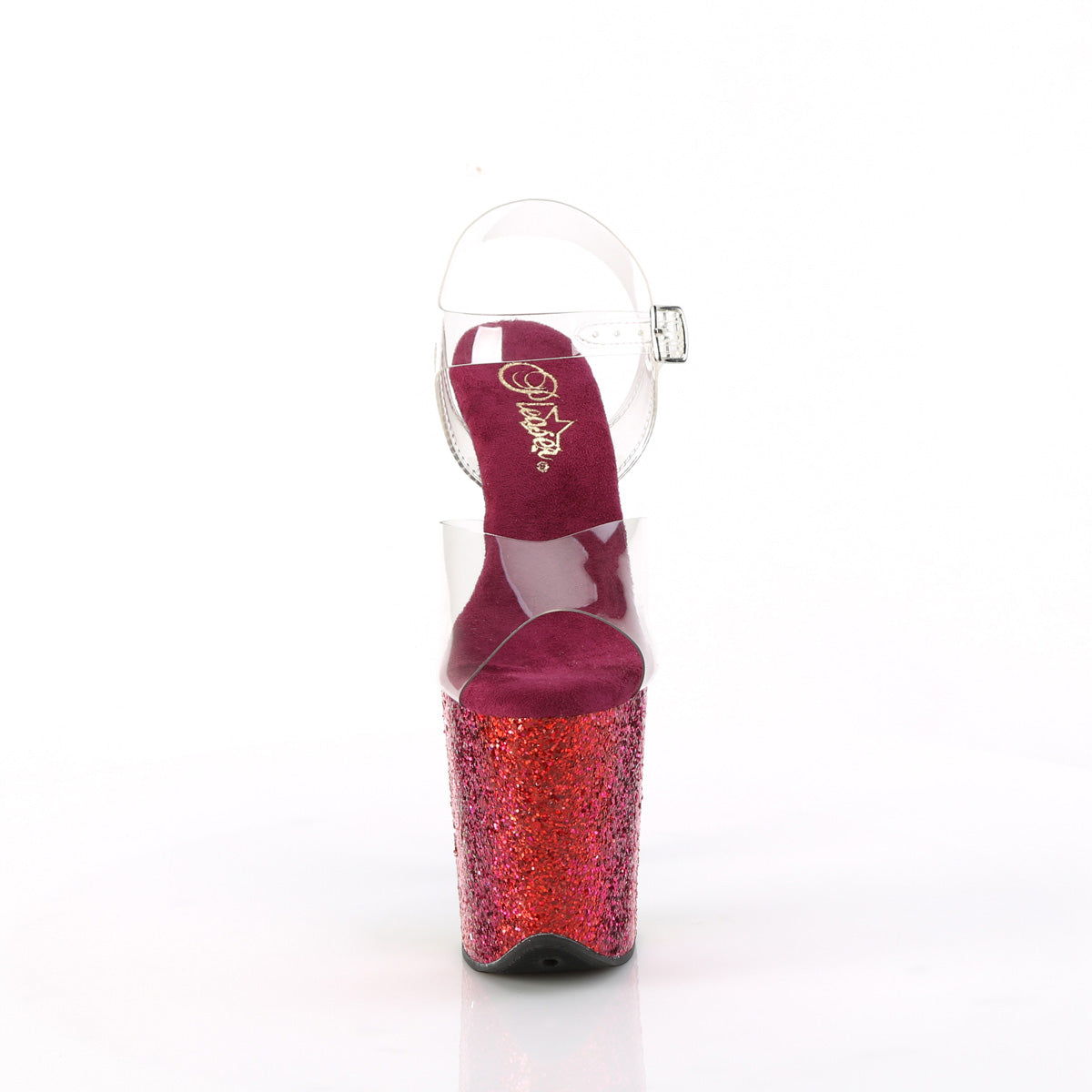 flamingo 808rbg pleaser clear rainbow glitter shoes