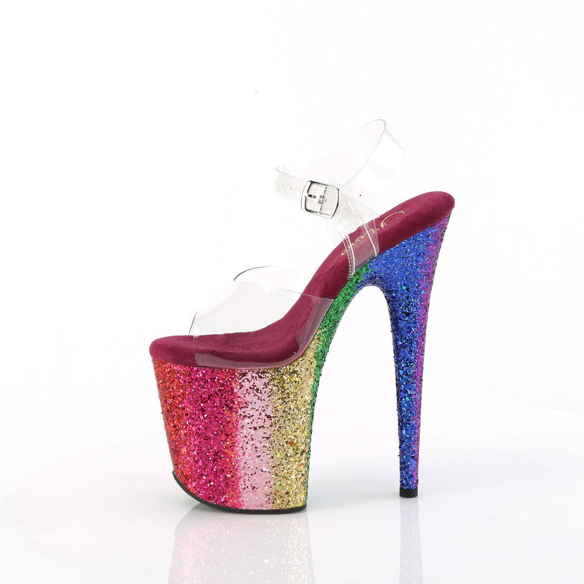delight 600 9 pleaser sexy footwear holo tpu blk pat blk