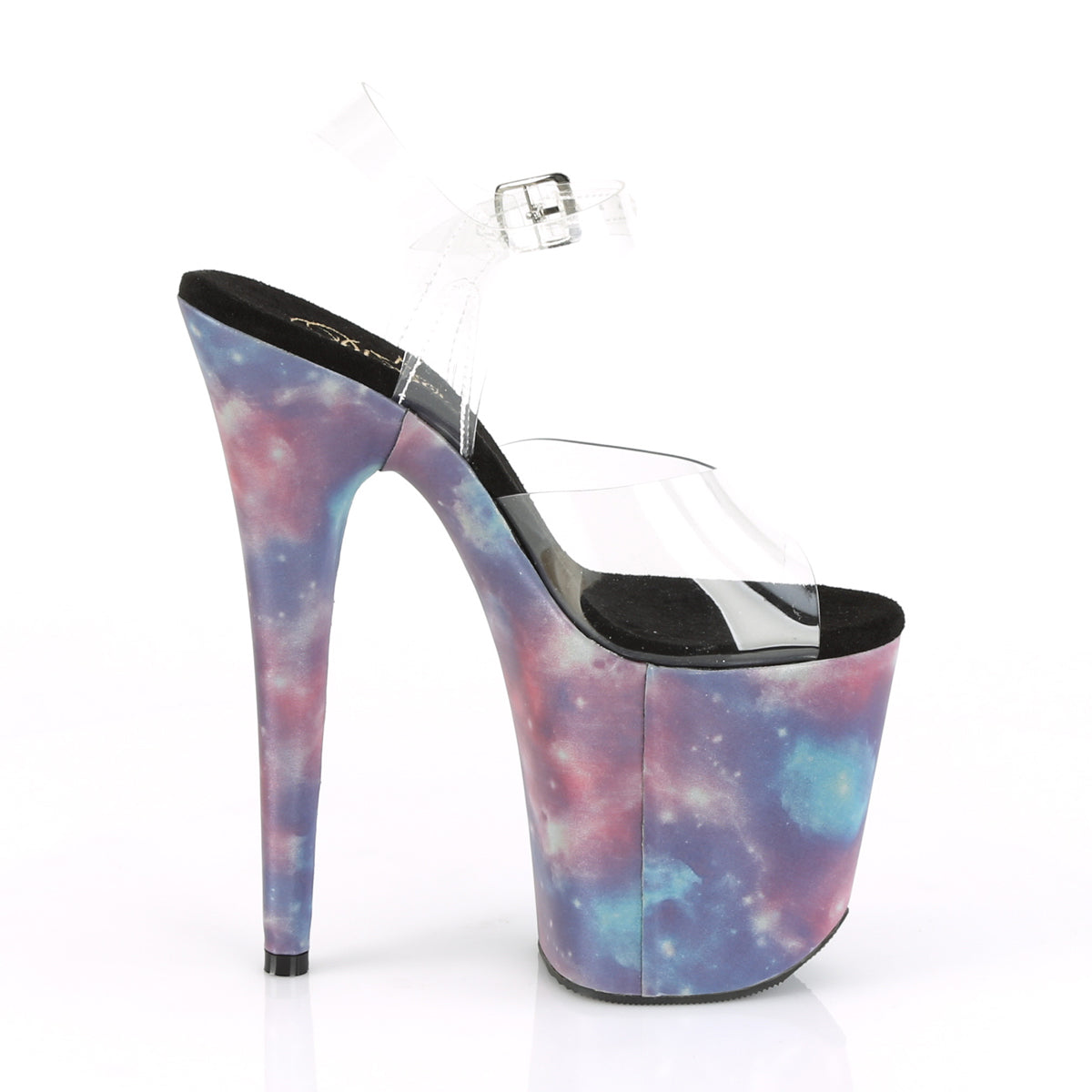 FLAMINGO-808REFL 8" Heel Clear Purple-Blue Strippers Shoes-Pleaser- Sexy Shoes Fetish Heels