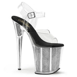Clear Black 8 Inch Sexy Platform Pole Heels -  Pleaser FLAMINGO-808SRS