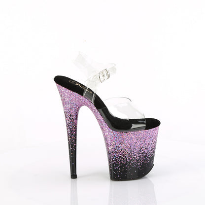 FLAMINGO-808SS Pleaser Sexy Pink Glitter 8 Inch High Heel Shoes