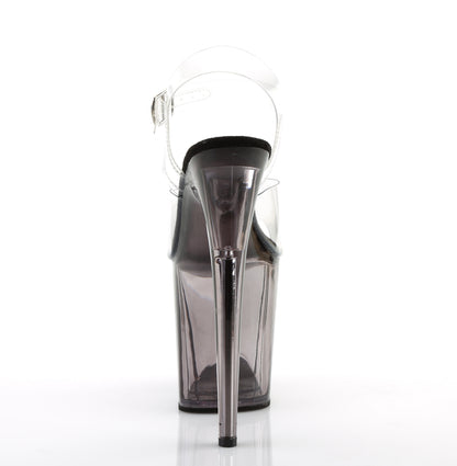 FLAMINGO-808T 8" Heel ClearSmoke Tinted Pole Dancing Shoes-Pleaser- Sexy Shoes Fetish Footwear