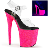 Flamingo-808uvg Zapatos sexy Clear Neon Pink Britter Strippers