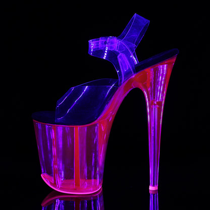 FLAMINGO-808UVT Pleaser 8" Heel Hot Pink Strippers Shoes-Pleaser- Sexy Shoes Pole Dance Heels