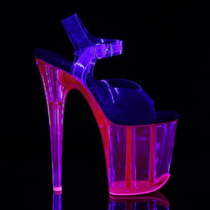 FLAMINGO-808UVT Pleaser 8" Heel Hot Pink Strippers Shoes-Pleaser- Sexy Shoes Fetish Heels