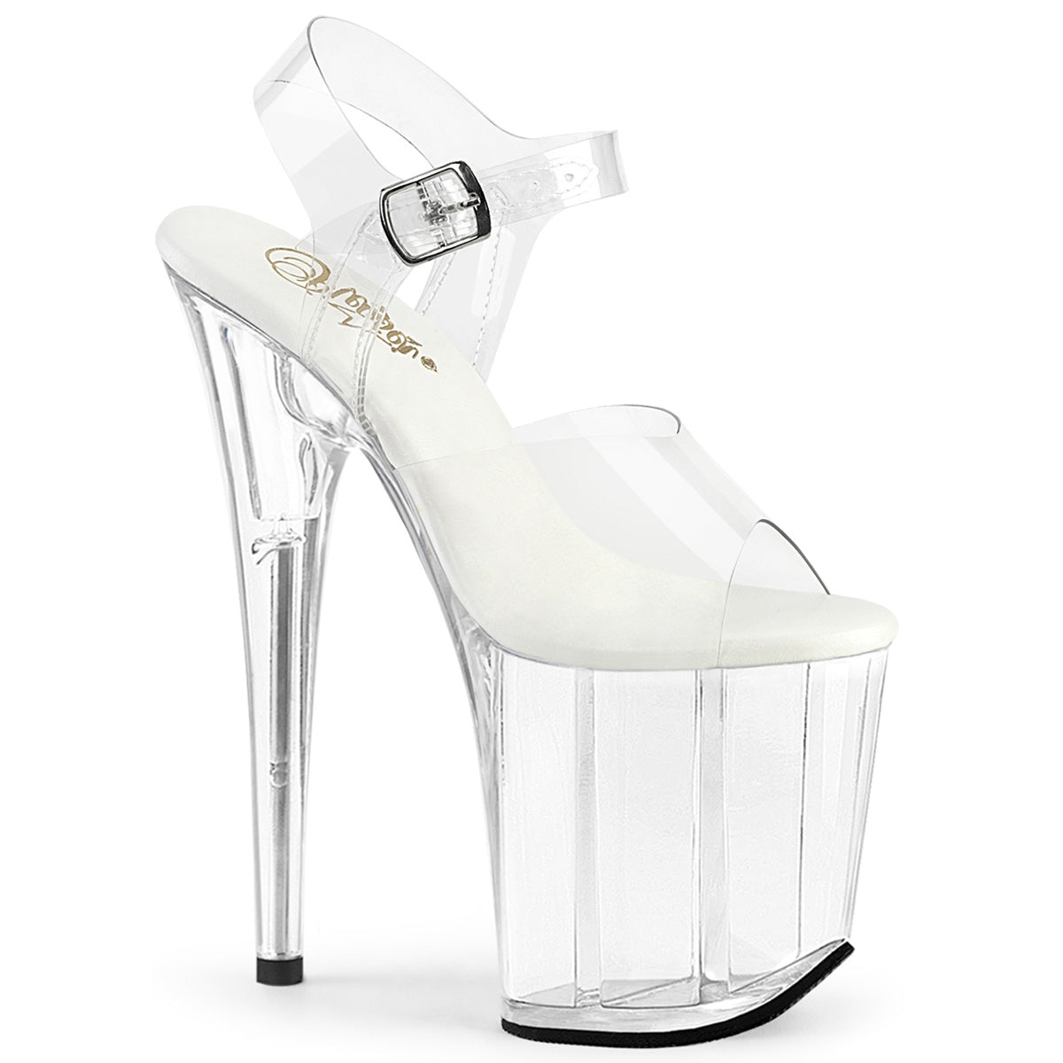 FLAMINGO-808VL Pleaser Sexy Clear Perspex Pole Dancing Shoes