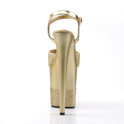FLAMINGO-809-2G 8" Heel Gold Glitter Pole Dancing Platforms-Pleaser- Sexy Shoes Fetish Footwear