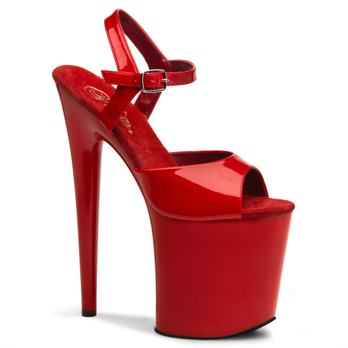 FLAMINGO-809 Pleasers 8 Inch Heel Red Stripper Platforms High Heels ...