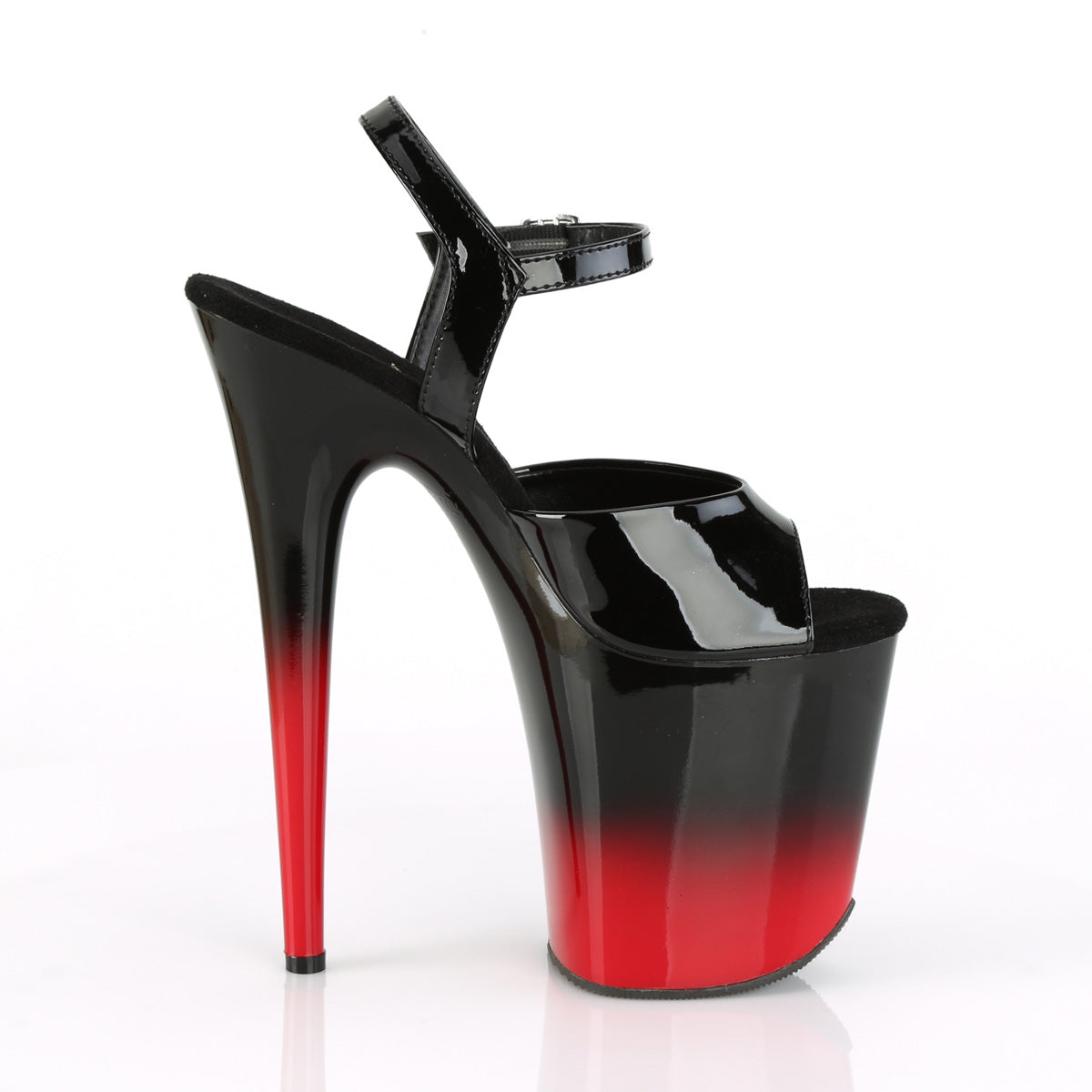 FLAMINGO-809BR-H 8" Heel Black Patent Pole Dancing Platforms-Pleaser- Sexy Shoes Fetish Heels