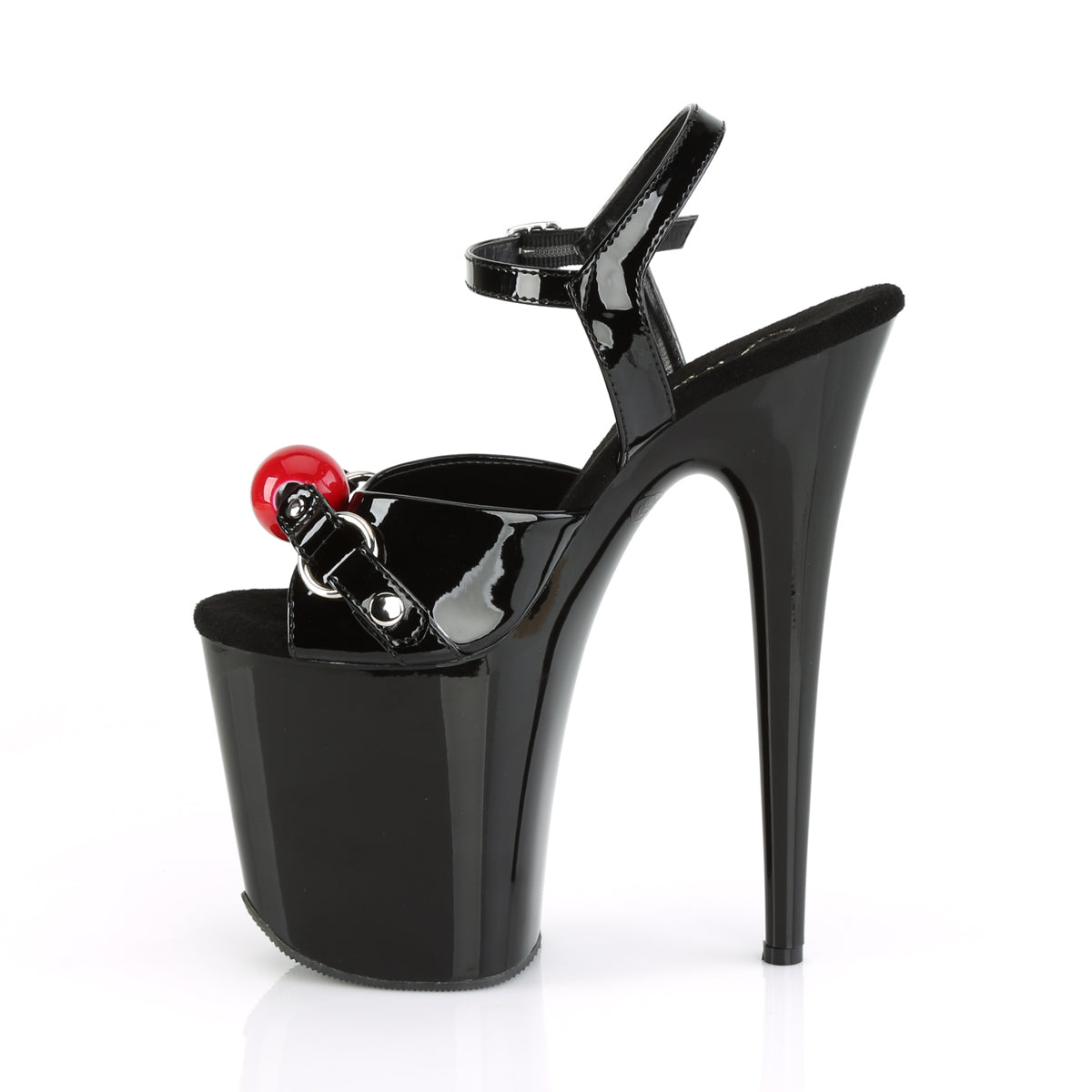 FLAMINGO-809GB 8" Heel Black Patent Pole Dancing Platforms-Pleaser- Sexy Shoes Pole Dance Heels