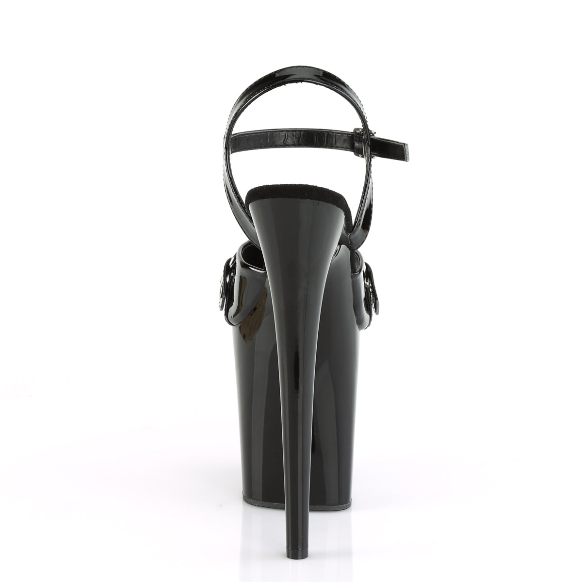 FLAMINGO-809GB 8" Heel Black Patent Pole Dancing Platforms-Pleaser- Sexy Shoes Fetish Footwear