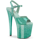 FLAMINGO-809GP Pleaser Sexy Aqua Glitter Pole Dancing High Heels
