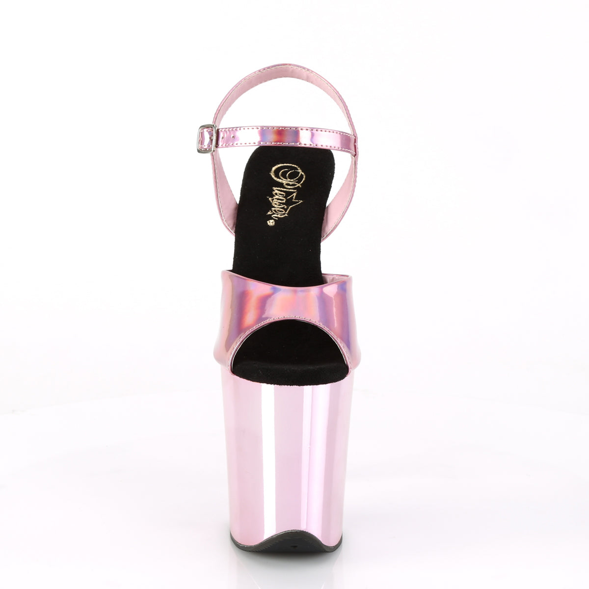 flamingo 809hg pleaser sexy shoes 8 inch heel ankle strap chrome platform sandals