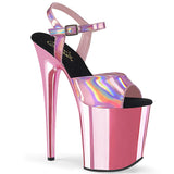 Baby Pink Holo 8 Inch Strippers Platform Shoes -  Pleaser FLAMINGO-809HG