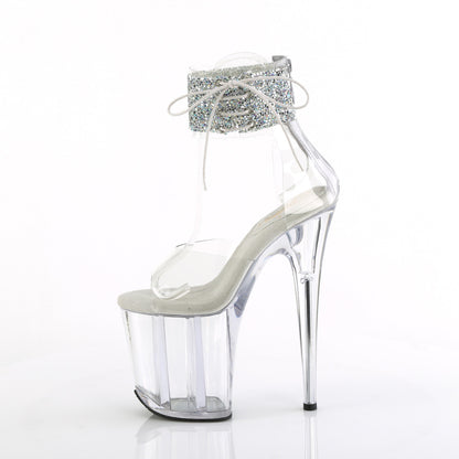 FLAMINGO-824RS-02 Pleaser Sexy Clear Perspex Bling Cuff Stripper Shoes