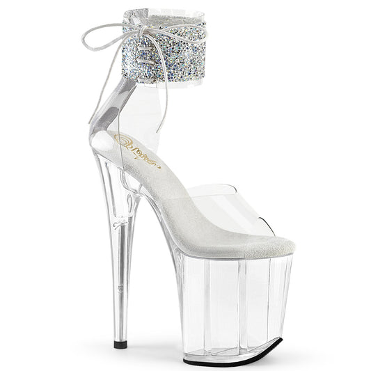 FLAMINGO-824RS-02 Pleaser Sexy Clear Perspex Bling Stripper Shoes