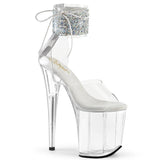 FLAMINGO-824RS-02 Pleaser Sexy Clear Perspex Bling Cuff Stripper Shoes