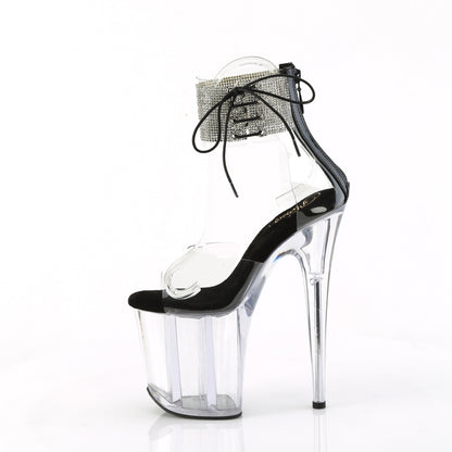 FLAMINGO-824RS Pleaser Sexy Clear Platform Stripper Bling Ankle Cuff Shoes