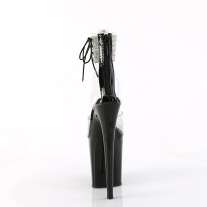FLAMINGO-824RS Pleaser Sexy Black 8 Inch Rhinestone Detail Stripper Shoes