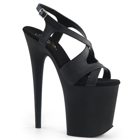 FLAMINGO-831 Pleaser 8 Inch Heel Black Pole Dancer Platforms-Pleaser- Sexy Shoes