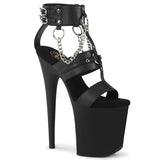 FLAMINGO-861 Pleaser Fetish 8 Inch Heel Chain Detail Shoes