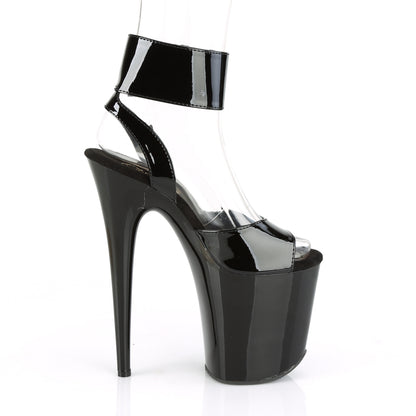 FLAMINGO-891 8 Inch Heel Black Patent Pole Dancing Platforms-Pleaser- Sexy Shoes Fetish Heels