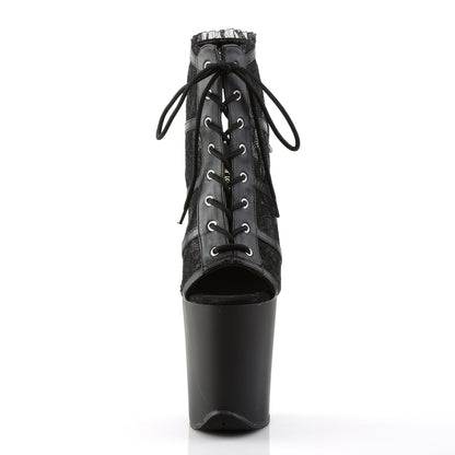 FLAMINGO-896LC 8 Inch Heel Black Mesh Pole Dancing Platforms-Pleaser- Sexy Shoes Alternative Footwear