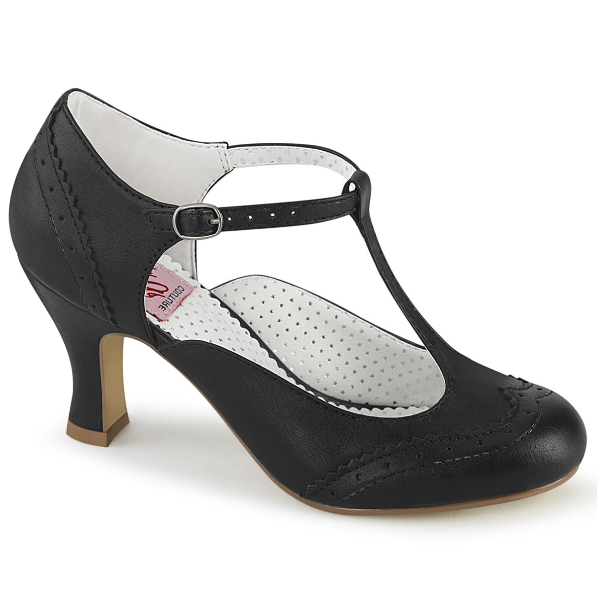 Flapper-26 Pino Up Couture Glamour 3 "Heel Black Fetish Pantofi