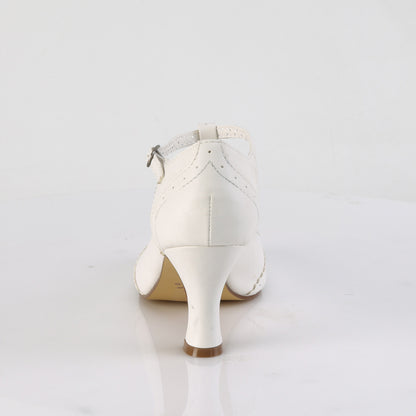 FLAPPER-26 Pin Up 3 Inch Heel White Matt Fetish Footwear-Pin Up Couture- Sexy Shoes Fetish Footwear