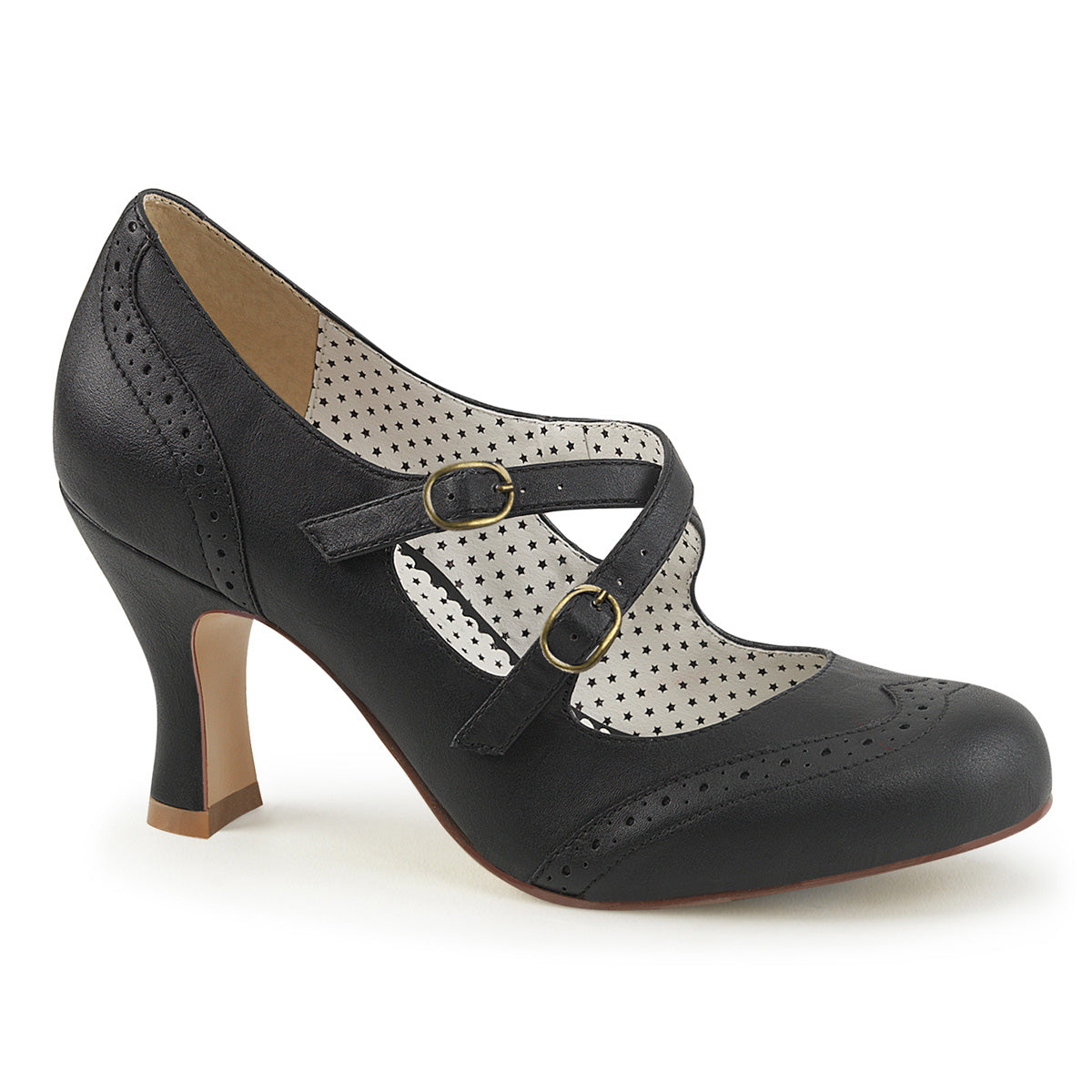 Flapper-35 pin-up couture glamour 3 "hiel zwarte fetish schoenen
