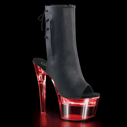 FLASHDANCE-1018-7 7" Heel Black  Stripper Platforms High Heels Flashing Lights