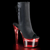 Flashdance-1018-7 7 "Plataformas de stripper negros de tacón Tacones de paso altos luces intermitentes
