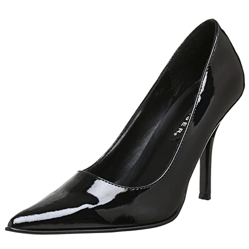 Pleaser FOXY01 Black Patent Sexy Shoes Discontinued Sale Stock