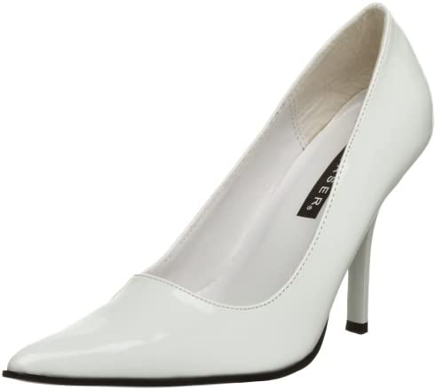 Pleaser FOXY01 White Patent Sexy Shoes Discontinued Sale Stock