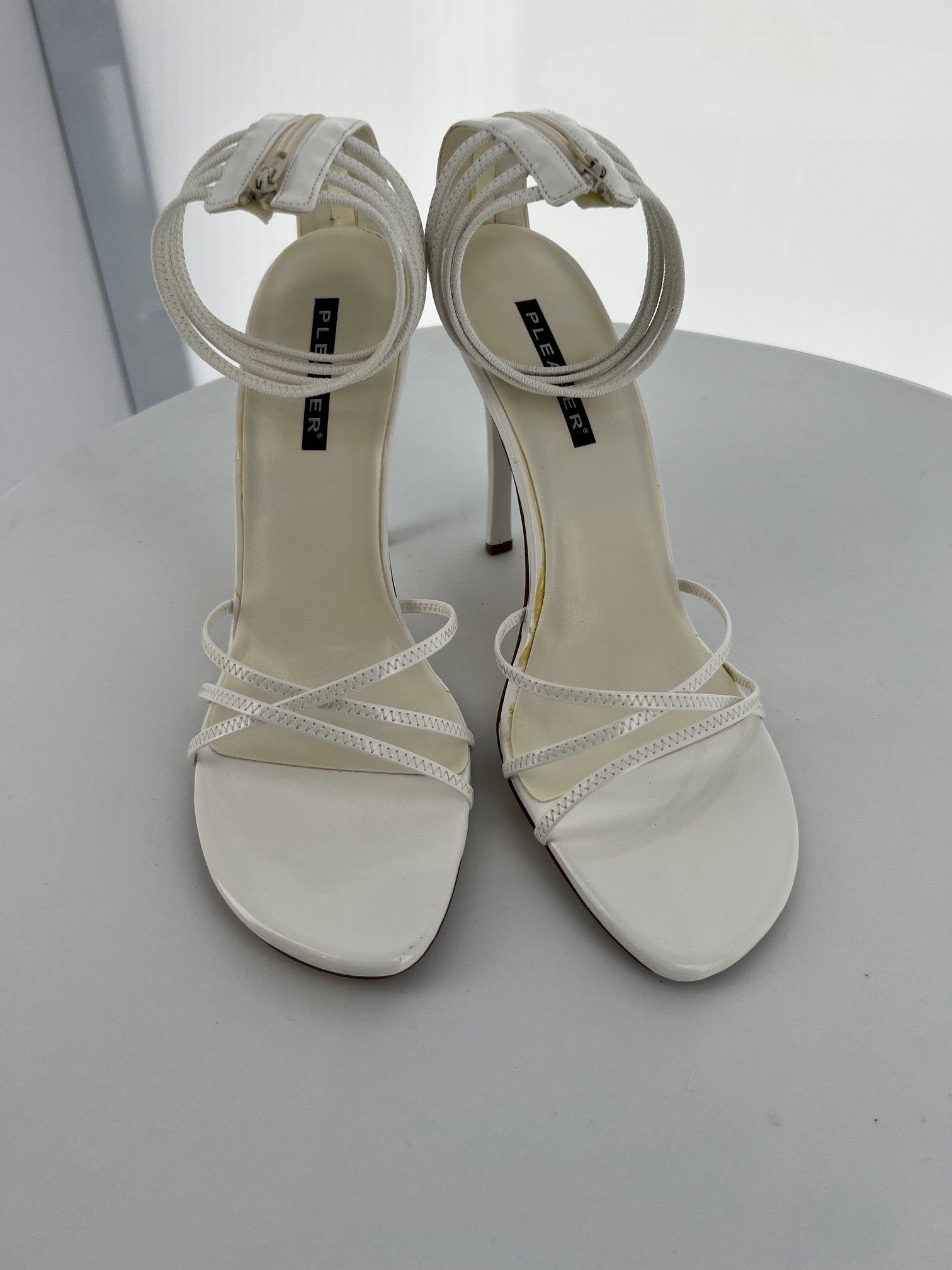 FRESH-36 Pleaser White Patent High Heel Alternative Footwear Discontinued Sale Stock