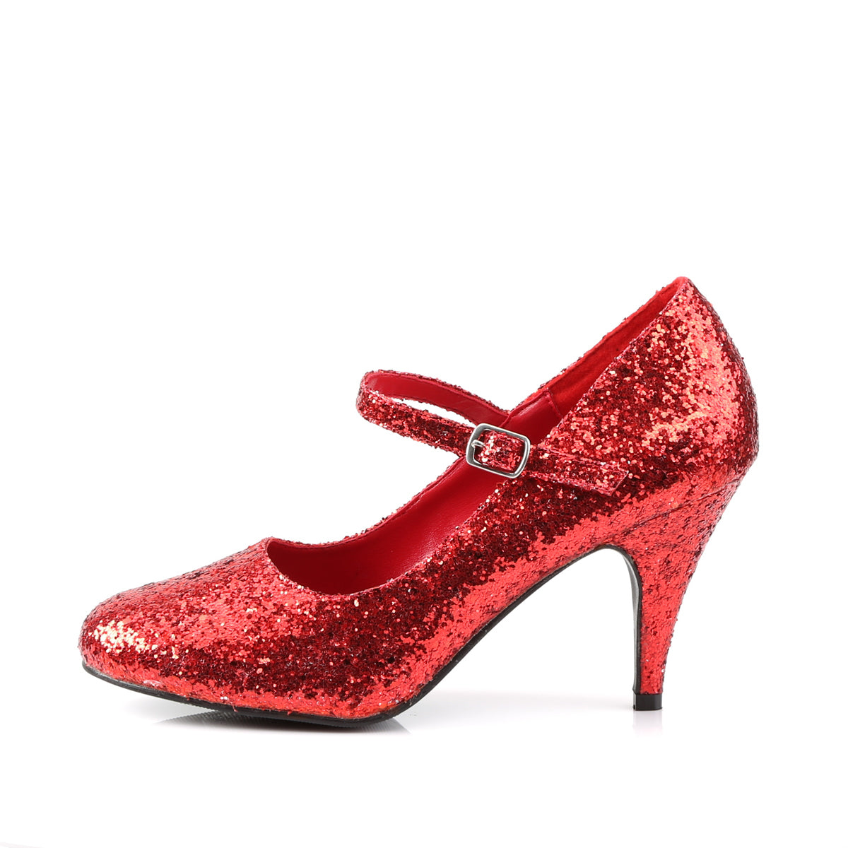 GLINDA-50G 3" Heel Red Glitter Women's Costume Shoes Funtasma Costume Shoes 