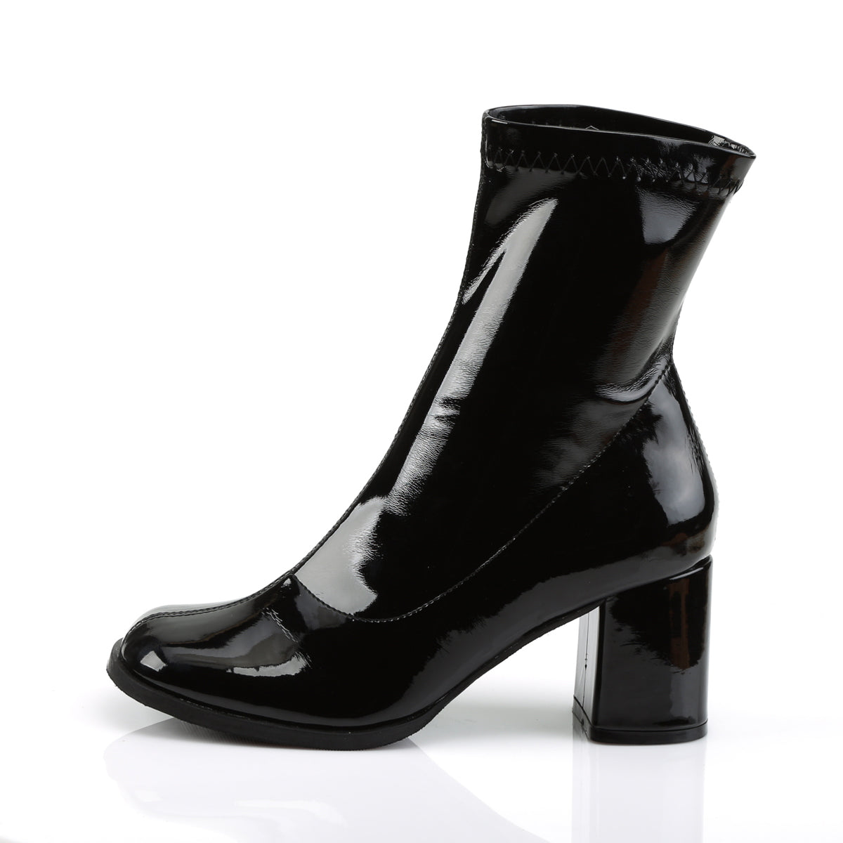 GOGO-150 3" Heel Black Stretch Women's Boots Funtasma Costume Shoes 