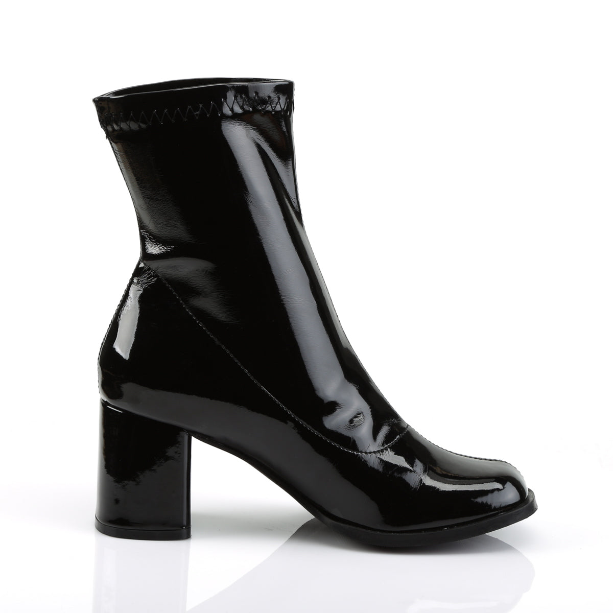 GOGO-150 3" Heel Black Stretch Women's Boots Funtasma Costume Shoes Fancy Dress