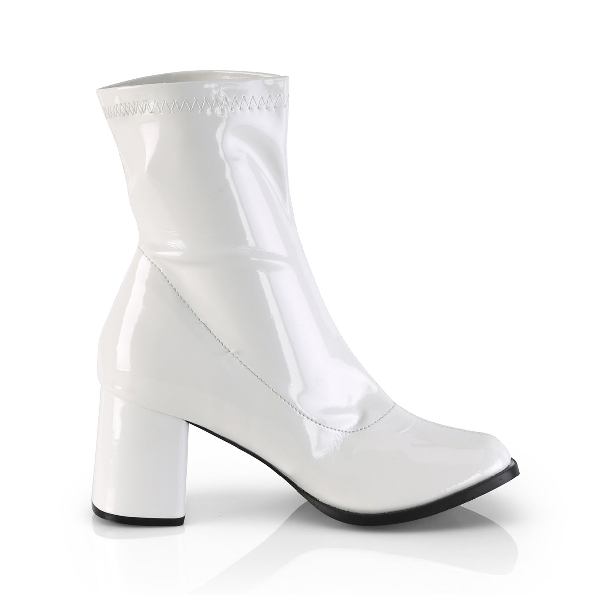 GOGO-150 3 Inch Heel White Women's Boots Funtasma Costume Shoes Fancy Dress