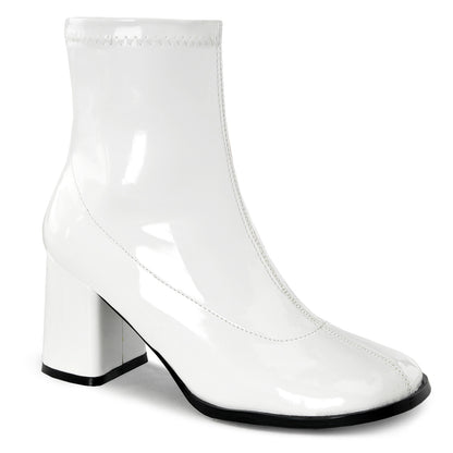 GOGO-150 Pleasers Funtasma 3 Inch Heel White Patent Women's Boots