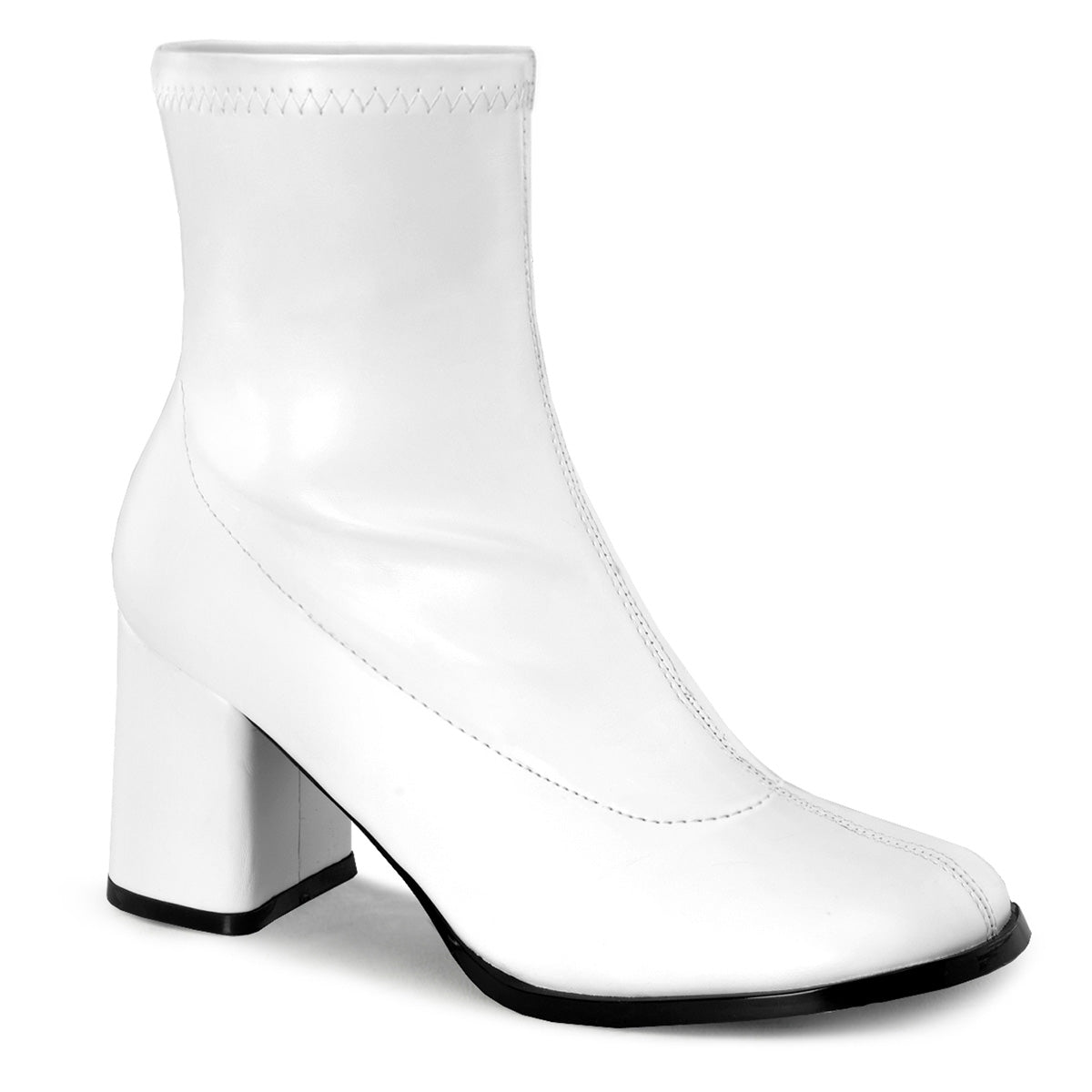 GOGO-150 3 Inch Heel White Women's Boots Funtasma Costume Shoes
